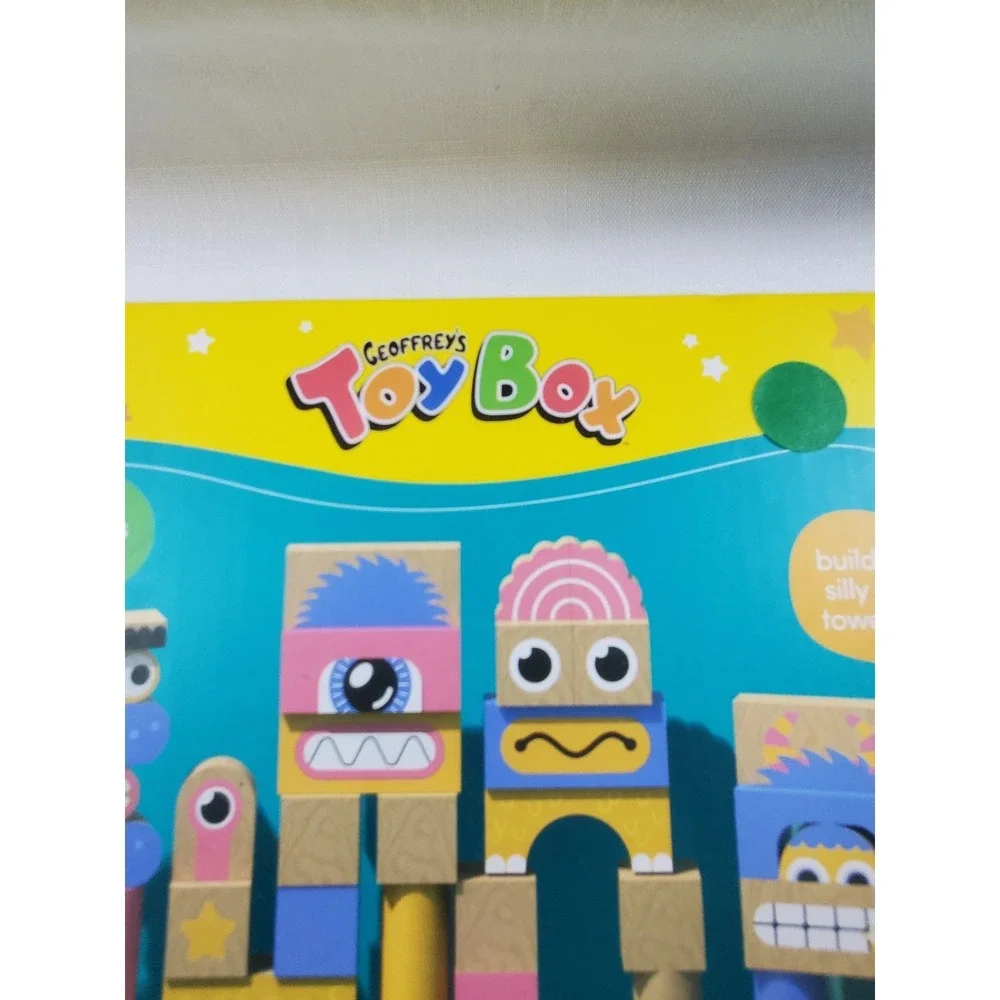 GEOFFREY'S TOY BOX Make A Monster Solid Wood Block Set NEW